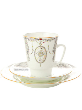 Комплект кофейный форма "Майская", рисунок "Балет Лебединое озеро", Императорский фарфоровый завод