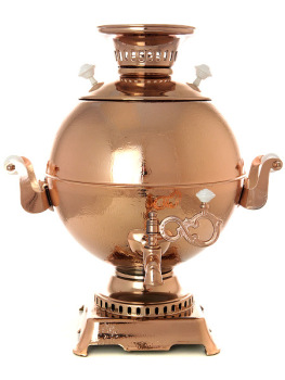 Электрический самовар 5 литров "шар" с медным покрытием старинный, 1990 год, арт. 140432