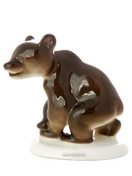 Скульптура "Медвежонок присевший", Императорский фарфоровый завод