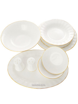Сервиз столовый форма "Нега", рисунок "Золотая лента" 6/24, Императорский фарфоровый завод (ИФЗ)