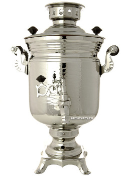 Электрический самовар 3 литра никелированный "Цилиндр" с автоматическим отключением при закипании, арт. 110339к