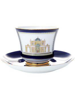 Чашка с блюдцем чайная форма "Банкетная", рисунок "Классика Петербурга 52%" № 5, Императорский фарфоровый завод