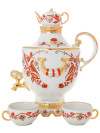 Фарфоровый винный набор из 3-х предметов форма "Веселый самовар" рисунок "Русские мотивы", Императорский фарфоровый завод