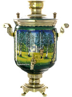 Электрический самовар 10 литров с художественной росписью "Ясная поляна", арт. 110238