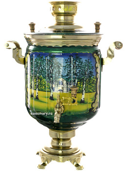 Электрический самовар 10 литров с художественной росписью "Ясная поляна", арт. 110238