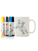 Набор Сувенир Сочи 2014 - кружка-раскраска и 6 фломастеров "Горнолыжный спорт"
