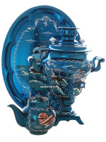 Набор самовар электрический 3 литра с художественной росписью "Морской пейзаж", арт. 130259