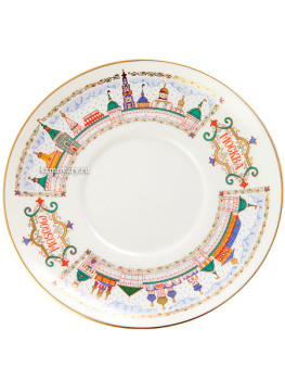 Фарфоровая чайная пара форма "Билибина", рисунок "Москва златоглавая", Императорский фарфоровый завод