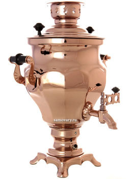 Электрический самовар 3 литра с медным покрытием "конус-тюльпан" с автоматическим отключением при закипании, арт. 110326к