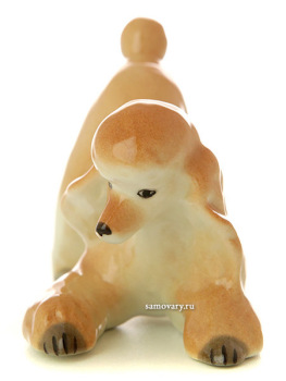 Скульптура "Пудель играющий рыжий", Императорский фарфоровый завод