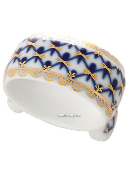 Фарфоровое кольцо для салфеток форма "Молодежная", рисунок "Кобальтовая сетка", Императорский фарфоровый завод