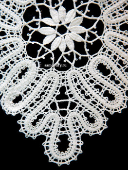 Вологодское кружево - салфетка белая, арт. 6нхп-225