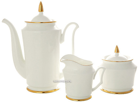 Императорский сервиз кофейный форма "Юлия", роспись "Золотая лента" 6/15, Императорский фарфоровый завод