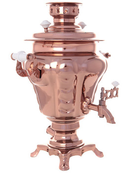 Электрический самовар 3 литра с медным покрытием "груша", арт. 130289