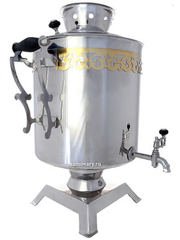 Электрический самовар 25 литров с покрытием "под серебро" с автоматическим отключением при закипании, арт. 124546а