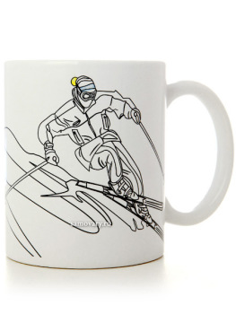 Набор Сувенир Сочи 2014 - кружка-раскраска и 6 фломастеров "Горнолыжный спорт"