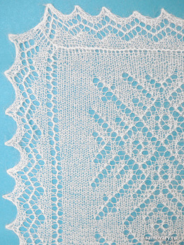 Пуховый оренбургский платок экрю (паутинка), арт. А120-02