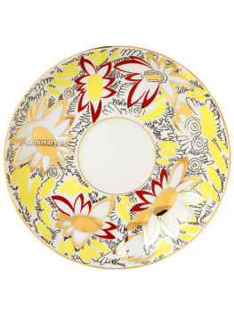 Сервиз чайный форма "Тюльпан", рисунок "Золотые ромашки" 6/20, Императорский фарфоровый завод