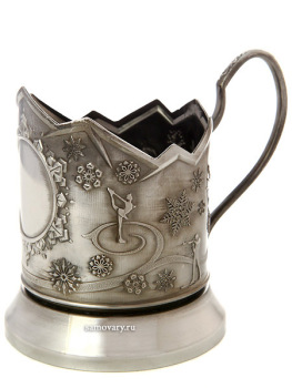 Подстаканник никелированный "Зимние виды спорта" для нанесения уникальной гравировки