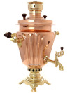 Угольный самовар 7 литров латунь-медь "конус", арт. 220589