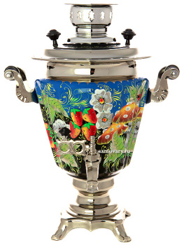 Набор самовар электрический 3 литра с художественной росписью "Летняя полянка", арт. 140450