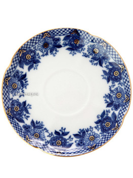 Чашка чайная с крышечкой и блюдцем форма "Подарочная-2", рисунок "Гирлянда", Императорский фарфоровый завод