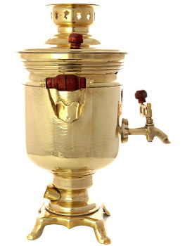 Электрический самовар 3 литра желтый "цилиндр", арт. 120304