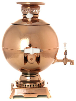 Электрический самовар 5 литров "шар" с медным покрытием старинный, 1990 год, арт. 140432