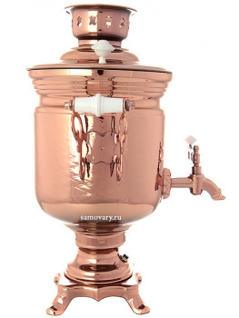 Электрический самовар 3 литра с медным покрытием "цилиндр" с автоматическим отключением при закипании, арт. 120338к