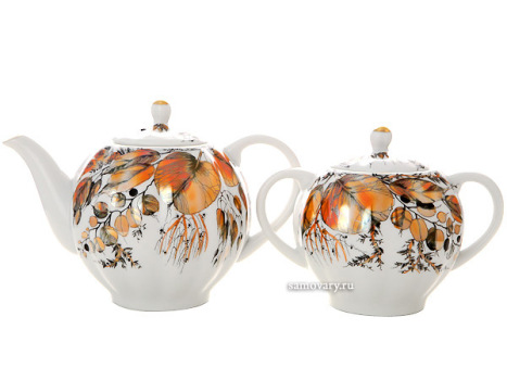 Сервиз чайный форма "Тюльпан", рисунок "Мой сад" 6/20, Императорский фарфоровый завод