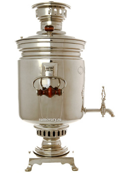 Угольный самовар 8 литров никелированный цилиндр фабрика В.П.Баташева арт.460547