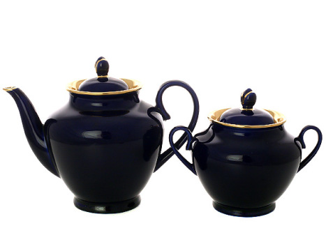 Сервиз чайный форма "Весенняя", рисунок "Ночь" 6/14, Императорский фарфоровый завод