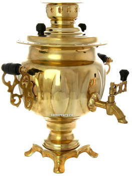 Электрический самовар 3 литра желтый "овал" с термовыключателем, арт. 120319