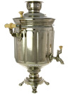 Комбинированный самовар 7 литров никелированный "цилиндр" граненый, арт. 331020