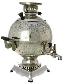 Электрический самовар 5 литров никелированный "шар", арт. 110269