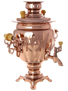 Электрический самовар 3 литра с медным покрытием "желудь", арт. 140305