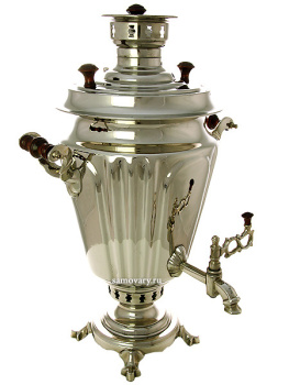 Угольный самовар 7 литров "конус" никелированный граненый, арт. 250529