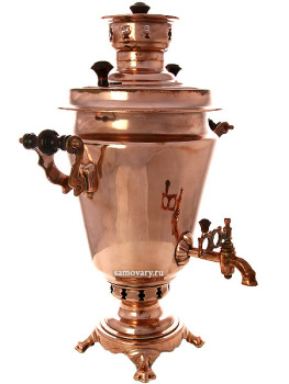 Угольный самовар 5 литров "конус" с медным покрытием, арт. 220023