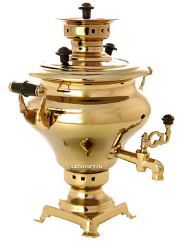 Сувенирный самовар угольный "Репка под золото"