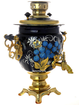 Электрический самовар 3 литра с художественной росписью "Рябина зимняя", арт. 155674