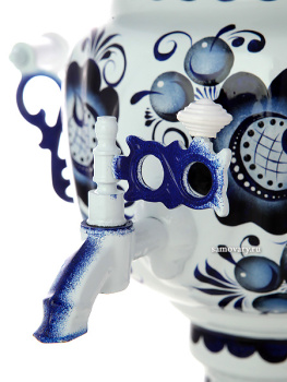 Электрический самовар 3 литра с художественной росписью "Гжель",  с автоматическим отключением при закипании, арт. 150471к