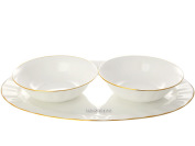 Сервиз столовый форма "Нега", рисунок "Золотая лента" 6/24, Императорский фарфоровый завод (ИФЗ)