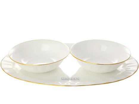 Сервиз столовый форма "Нега", рисунок "Золотая лента" 6/24, Императорский фарфоровый завод (ИФЗ)
