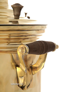 Угольный самовар (на дровах) 7 литров желтый "цилиндр", произведен в первой половине XX века в Туле, Артель Прогресс, арт. 433692