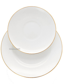 Сервиз чайный форма "Яблочко", рисунок "Золотой кант" 6/20, Императорский фарфоровый завод