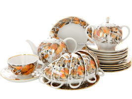 Сервиз чайный форма "Тюльпан", рисунок "Мой сад" 6/20, Императорский фарфоровый завод