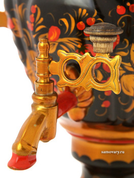 Электрический самовар 2 литра с художественной росписью "Хохлома рыжая", арт. 140640