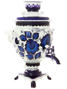 Набор самовар электрический 3 литра с художественной росписью "Гжель", арт. 130317