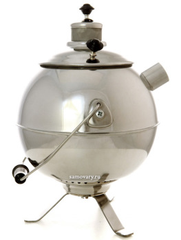 Самовар походный угольный (жаровой, дровяной) 5 литров "шар" из нержавеющей стали, арт. 220527