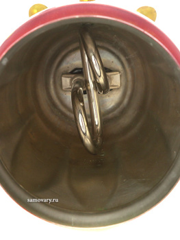 Электрический самовар 1,5 литра с художественной росписью "Ромашки на бордовом фоне", арт. 150476